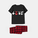 Family Matching Pajamas Exclusive Design Cartoon Mice Love Black Pajamas Set