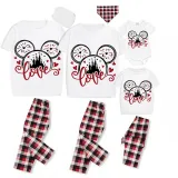 Family Matching Pajamas Exclusive Design Cartoon Mice Love Heart White Pajamas Set