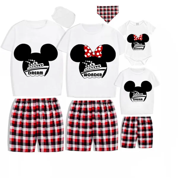 Family Matching Pajamas Exclusive Design Cartoon Mice Dream Cruise White Pajamas Set