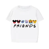 Family Matching Pajamas Exclusive Design Cartoon Mice Dogs Friends White Pajamas Set