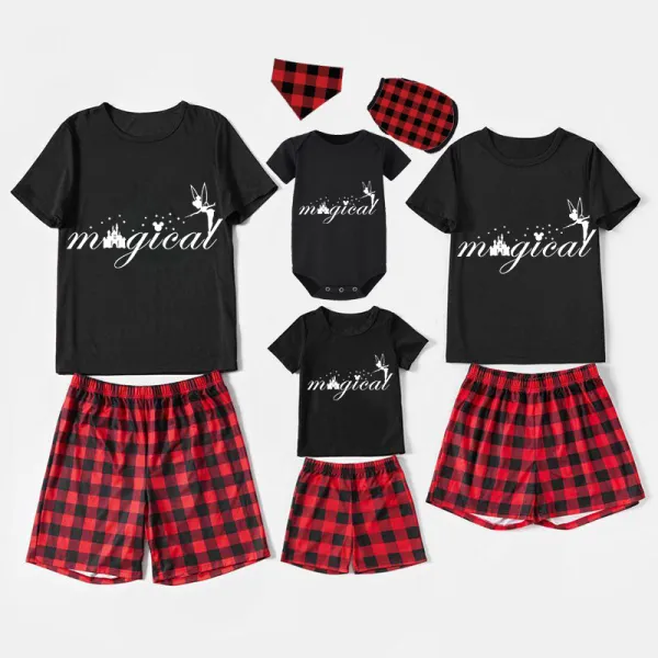 Family Matching Pajamas Exclusive Design Rainbow Magical Angel Black Pajamas Set