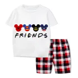Family Matching Pajamas Exclusive Design Cartoon Mice Friends White Pajamas Set