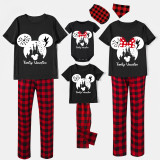 Family Matching Pajamas Exclusive Design Cartoon Mice Family Vacation Fairy Black Pajamas Set