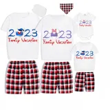Family Matching Pajamas Exclusive Design Cartoon Mice 2023 Family Vacation White Pajamas Set