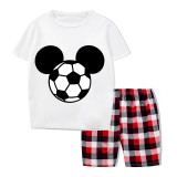 Family Matching Pajamas Exclusive Design Cartoon Mice Soccer White Pajamas Set