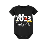 Family Matching Pajamas Exclusive Design Cartoon Mice 2023 Family Trip Black Pajamas Set