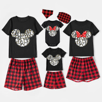 Family Matching Pajamas Exclusive Design Cartoon Mice Print Black Pajamas Set