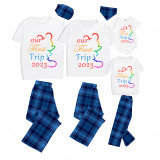 Family Matching Pajamas Exclusive Design Our First Trip 2023 Gray Pajamas Set