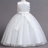 Toddler Girls Sleeveless Gemstone Belt Formal Gowns Maxi Dress