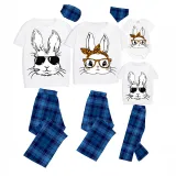 Easter Family Matching Pajamas Exclusive Design Happy Easter Bunny With Glasse Gray Pajamas Set