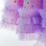 Toddler Girls Sleeveless Heart Embroidery Bowknot Belt Formal Midi Sequin Dress