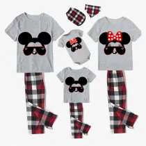 Family Matching Pajamas Exclusive Design Cartoon Mice With Sunglasses Gray Pajamas Set