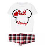 Family Matching Pajamas Exclusive Design Cartoon Mice Head White Pajamas Set