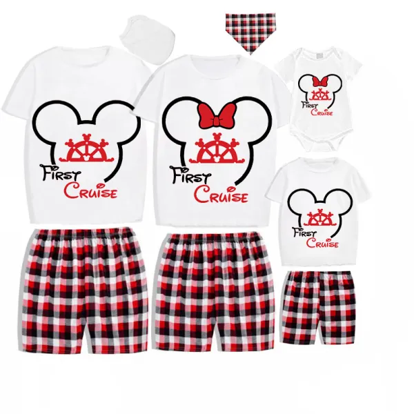 Family Matching Pajamas Mic Family First Cruise White Pajamas Set