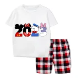 Family Matching Pajamas Exclusive Design Cartoon Mice 2023 White Pajamas Set