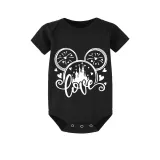 Family Matching Pajamas Exclusive Design Cartoon Mice Love Heart Black Pajamas Set