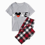 Family Matching Pajamas Exclusive Design Cartoon Mice Love Gray Pajamas Set