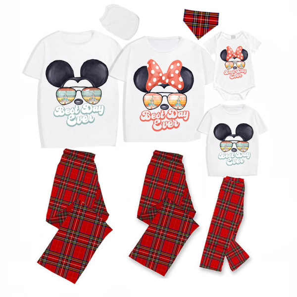 Family Matching Pajamas Best Day Ever Cartoon Mice Castle Family Pajamas Set