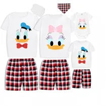Family Matching Pajamas Exclusive Design Cartoon Duck 2023 White Pajamas Set