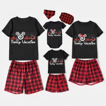 Family Matching Pajamas Exclusive Design Cartoon Mice 2023 Family Vacation Black Pajamas Set