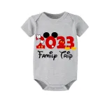 Family Matching Pajamas Exclusive Design Cartoon Mice 2023 Family Trip Gray Pajamas Set