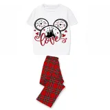 Family Matching Pajamas Exclusive Design Cartoon Mice Love Heart Gray Pajamas Set
