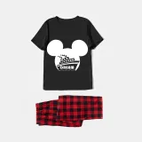Family Matching Pajamas Exclusive Design Cartoon Mice Dream Cruise Black Pajamas Set
