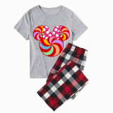 Family Matching Pajamas Exclusive Design Cartoon Mice Lollipop Gray Pajamas Set
