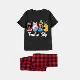 Family Matching Pajamas Exclusive Design Cartoon Mice 2023 Family Trip Black Pajamas Set