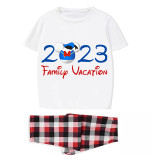 Family Matching Pajamas Exclusive Design Cartoon Mice 2023 Family Vacation White Pajamas Set