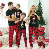 Family Matching Pajamas Drinks Beer Wine Black Pajamas Set