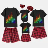 Family Matching Pajamas Exclusive Design Rainbow Castle Black Pajamas Set