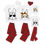 Easter Family Matching Pajamas Exclusive Design Happy Easter Bunny With Glasse Gray Pajamas Set