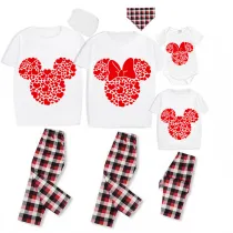 Family Matching Pajamas Exclusive Design Cartoon Mice Heart White Pajamas Set