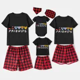 Family Matching Pajamas Exclusive Design Cartoon Mice Dogs Friends Black Pajamas Set