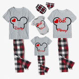 Family Matching Pajamas Exclusive Design Cartoon Mice Head Gray Pajamas Set
