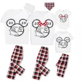 Family Matching Pajamas Cartoon Mice 2023 Our First Cruise White Pajamas Set