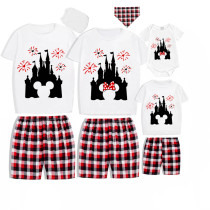 Family Matching Pajamas Exclusive Design Cartoon Mice Castle White Pajamas Set