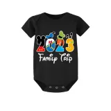 Family Matching Pajamas Exclusive Design Cartoon Mice 2023 Family Trip Black Pajamas Set