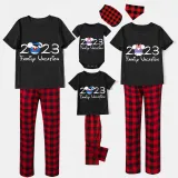Family Matching Pajamas Exclusive Design Cartoon Mice 2023 Family Vacation Black Pajamas Set