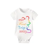 Family Matching Pajamas Exclusive Design Our First Trip 2023 White Pajamas Set