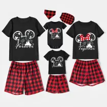 Family Matching Pajamas Exclusive Design Cartoon Mice Forever Black Pajamas Set