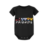 Family Matching Pajamas Exclusive Design Cartoon Mice Dogs Friends Black Pajamas Set