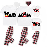 Family Matching Pajamas Mice Dad Mom Big Little Boys Or Girls White Pajamas Set