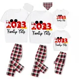 Family Matching Pajamas Exclusive Design Cartoon Mice 2023 Family Trip White Pajamas Set