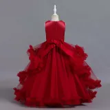 Toddler Girls Sleeveless Sequin Embroidery Formal Maxi Puffy Dress