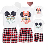 Family Matching Pajamas Best Day Ever Mice Castle Sunglass White Family Pajamas Set