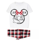 Family Matching Pajamas Cartoon Mice 2023 Our First Cruise White Pajamas Set