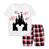 Family Matching Pajamas Exclusive Design Cartoon Mice Castle White Pajamas Set