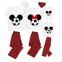 Family Matching Pajamas Exclusive Design Cartoon Mice Soccer Gray Pajamas Set